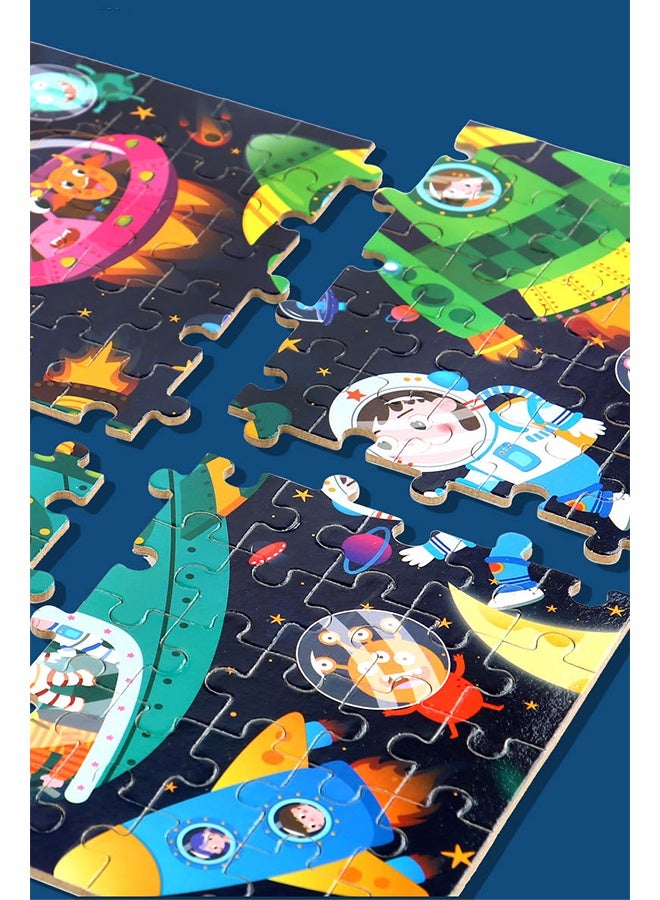 لعبة أحجية خشبية للأطفال، مكونة من ١٠٠ قطعة، أحجية كرتونية، أحجية تركيب خشبية، ألعاب تعليمية للأطفال في مرحلة الطفولة المبكرة. - Image 3